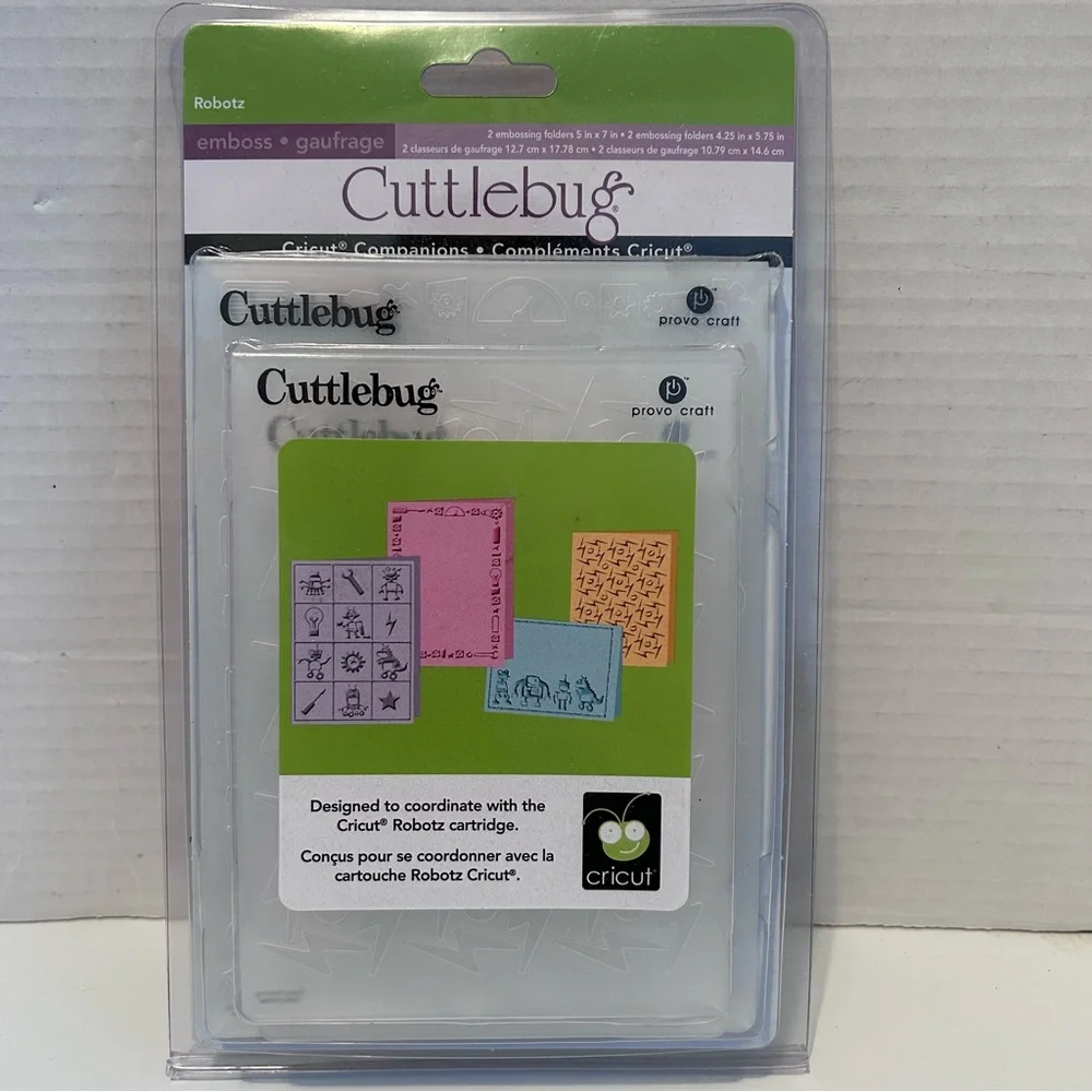 Cuttlebug 4-pc embossing folders - ROBOTZ - Picture 3 of 10